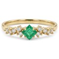 Anillo esmeralda con diamantes Birdie