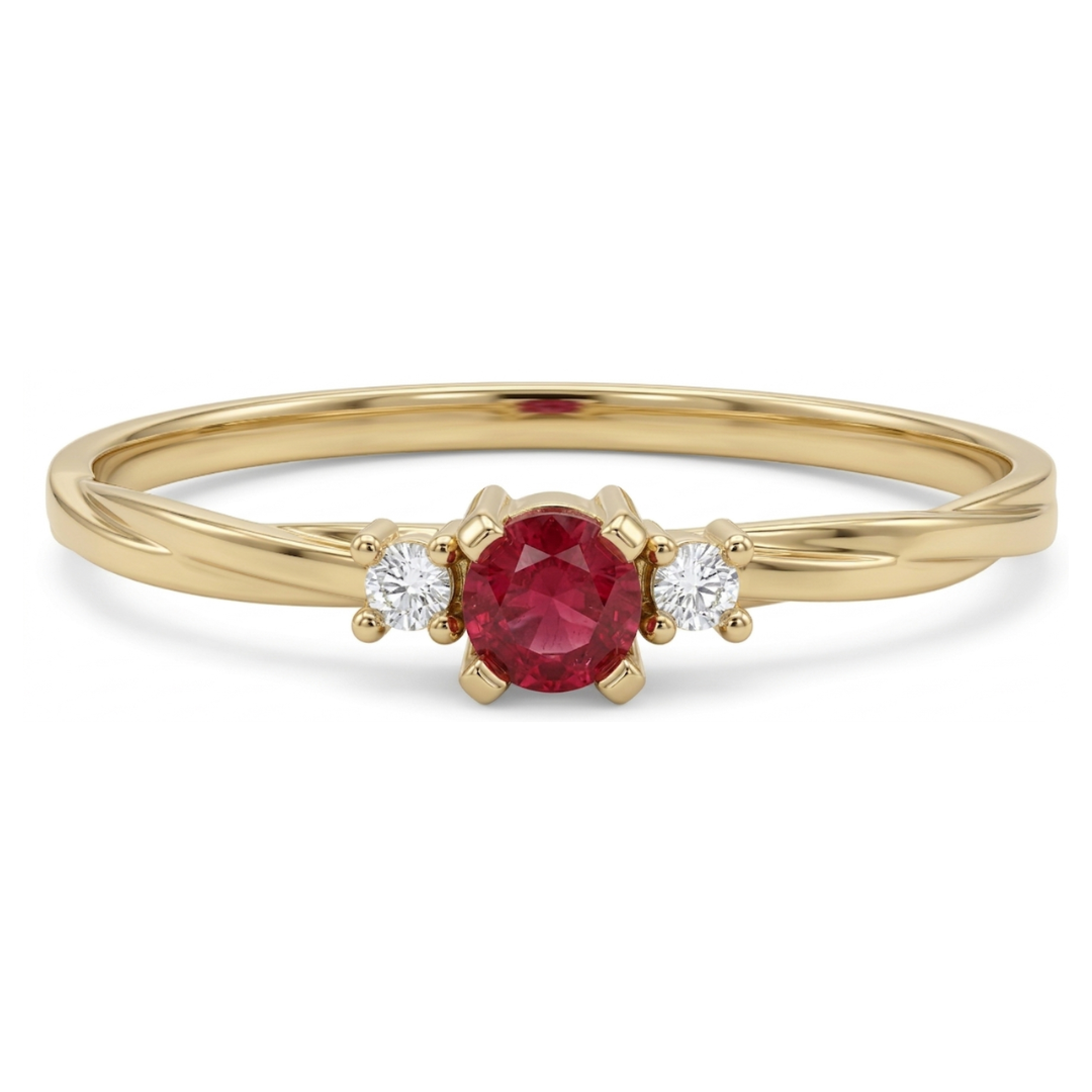 Anillo rubí con diamantes Lenora