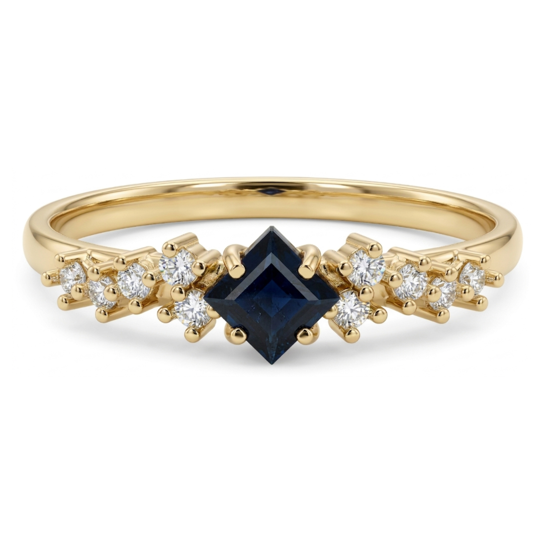 Anillo zafiro con diamantes Adessa